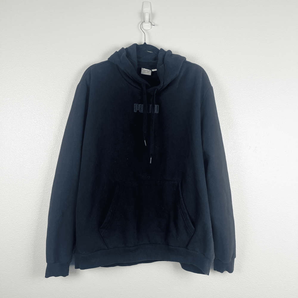 Puma Men's Pullover Hooded‎ Sweatshirt Black Sz XL